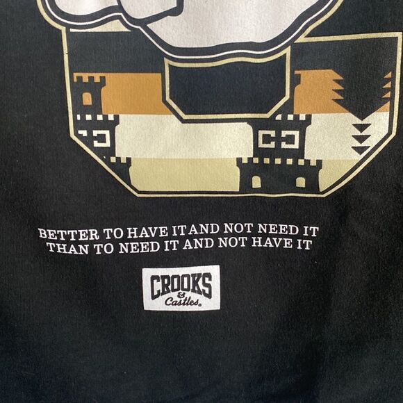 CROOKS & CASTLES Men’s Black Sweatshirt Size L - Picture 2 of 6